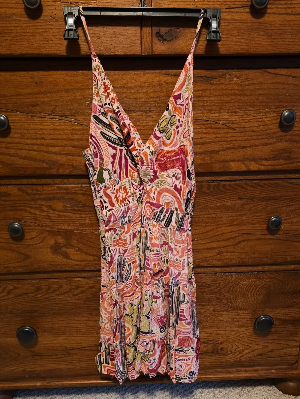 Sleeveless V-Neck Printed Summer Dress